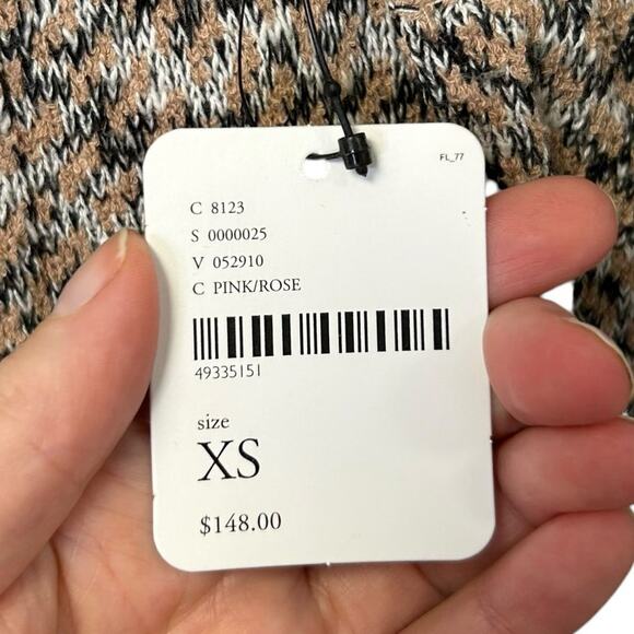 NWT Free People Tan Black White Cotton Blend Cozy Knit Ankle Pants Womens XS - Picture 3 of 6